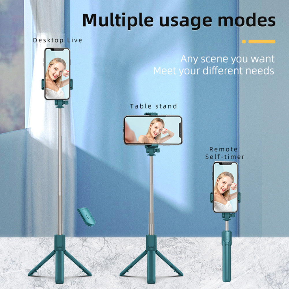 Bluetooth Selfie Stick with Tripod for Mobile Phones, Adjustable 26.4" Stainless Steel, Black White Pink Dark Green
