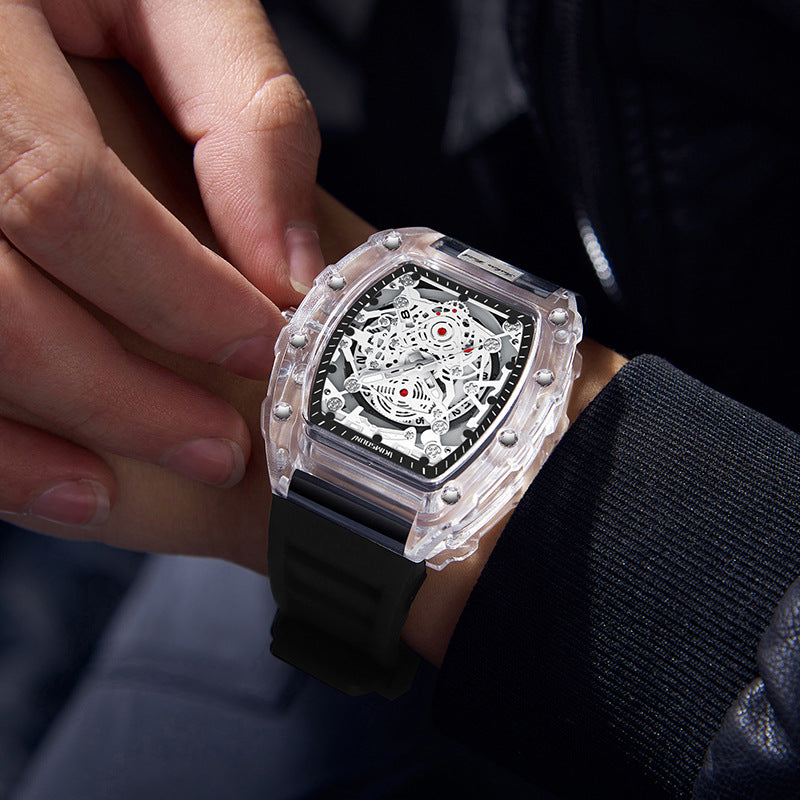 Fashionable Transparent Men’s Waterproof Quartz Watches