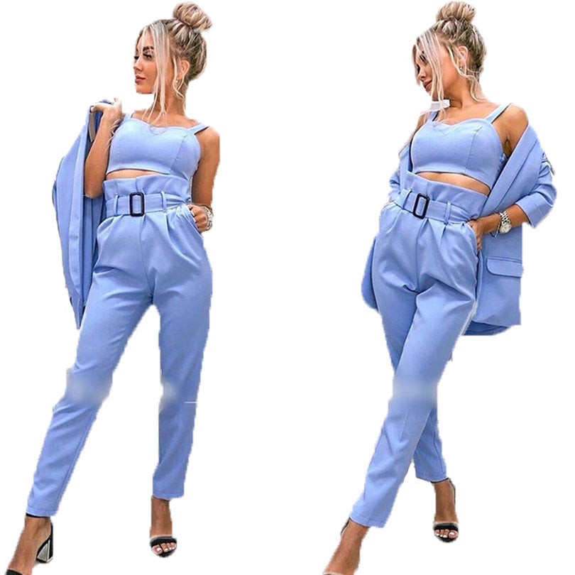 Women's Solid Color Cotton Blend Suit in Multiple Colors S-XL