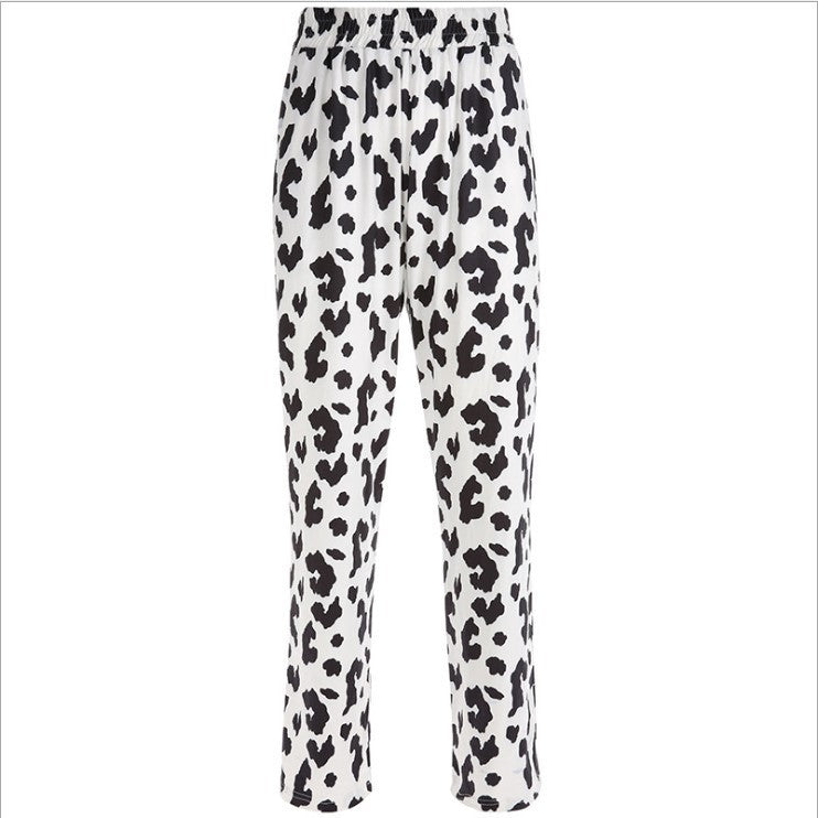 High-Waist Micro-Flap Straight White Street Trousers