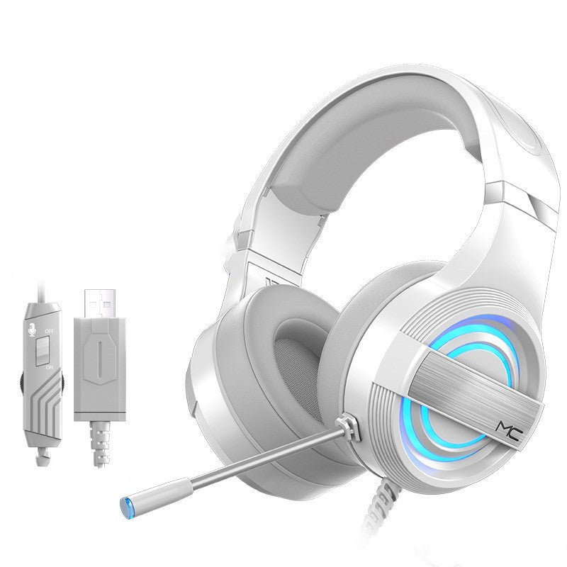 Wired Head-Mounted Bluetooth Gaming Headset with 7.1 Sound and Colorful Lighting