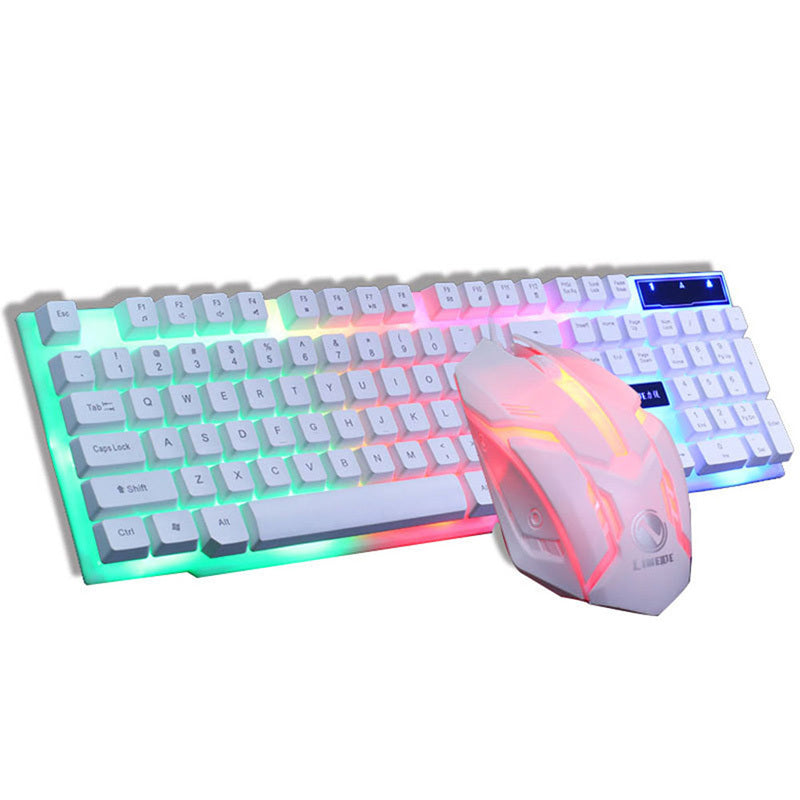 Gaming Keyboard and Mouse Set Wired USB Backlit Ergonomic 104 Keys 1600 DPI