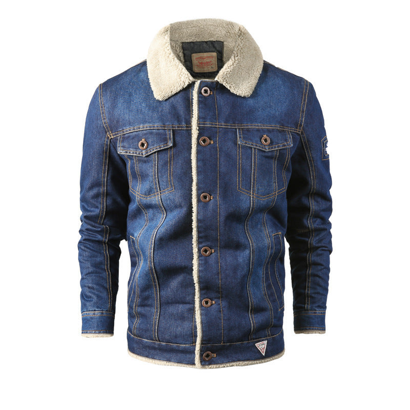 Veste en jean ample homme délavée bleu clair et foncé