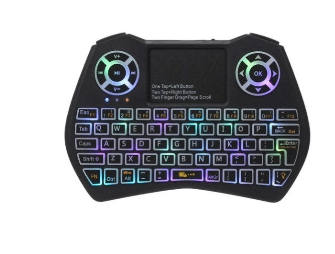 Mini clavier sans fil avec souris gyroscopique rétroéclairée par LED et prise en charge multilingue