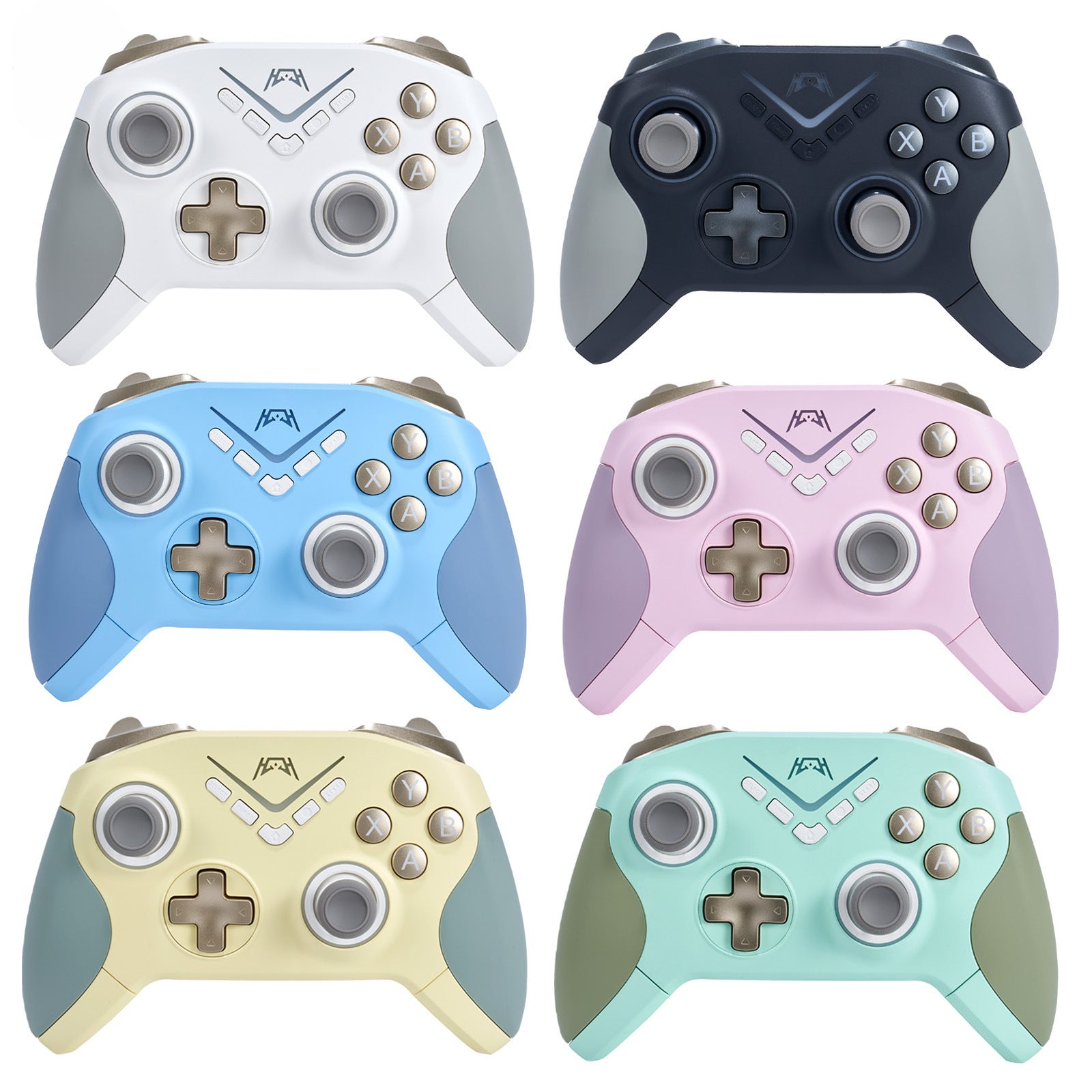 وحدة تحكم ألعاب لاسلكية RGB بلوتوث لأجهزة الكمبيوتر، سويتش، أندرويد و PS4