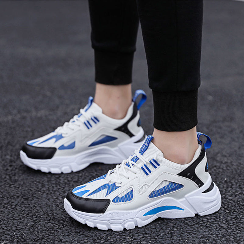 Men's White Non-Slip Sports Sneakers for Walking & Running