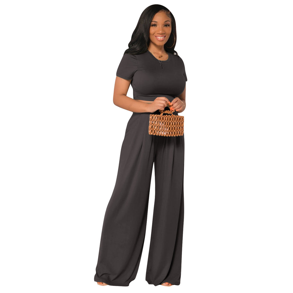Versatile Casual Wide-Leg Two-Piece Set for Women