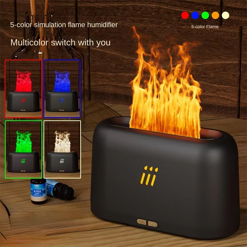 Flame Aroma Diffuser Ultrasonic Cool Mist Humidifier LED Essential Oil Lamp