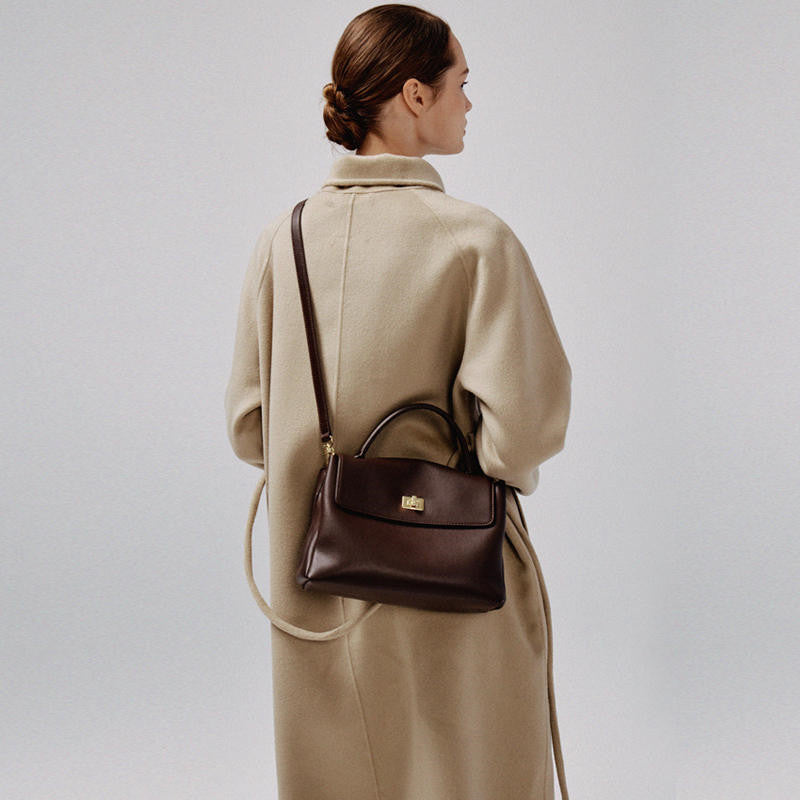 Large Capacity Cowhide Shoulder Crossbody Bag for Women