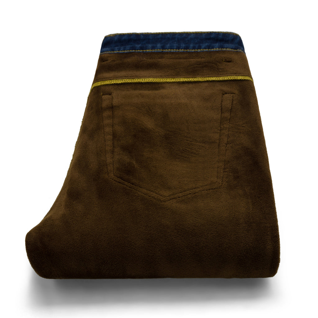 Autumn Winter Straight Fit Velvet-Lined Jeans