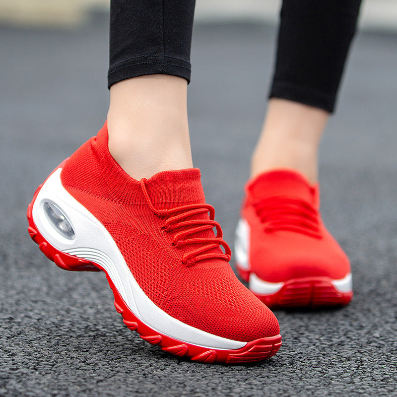 Women’s Flying Knit Waterproof Platform Shaking Shoes