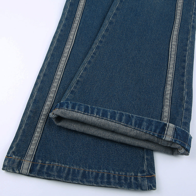 Salopette en jean bleue taille basse Spice Girls