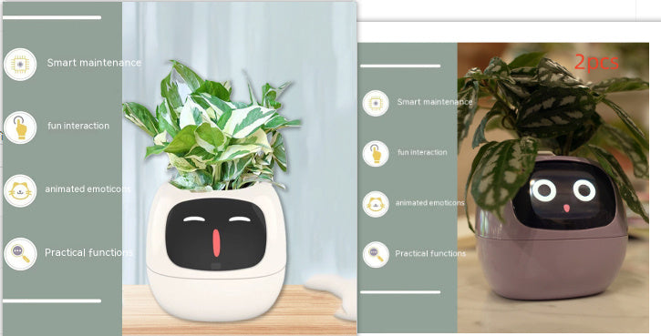 Smart Planter with 7 Sensors & AI Chips for Easy, Fun Plant Care – Over 49 Expressions
