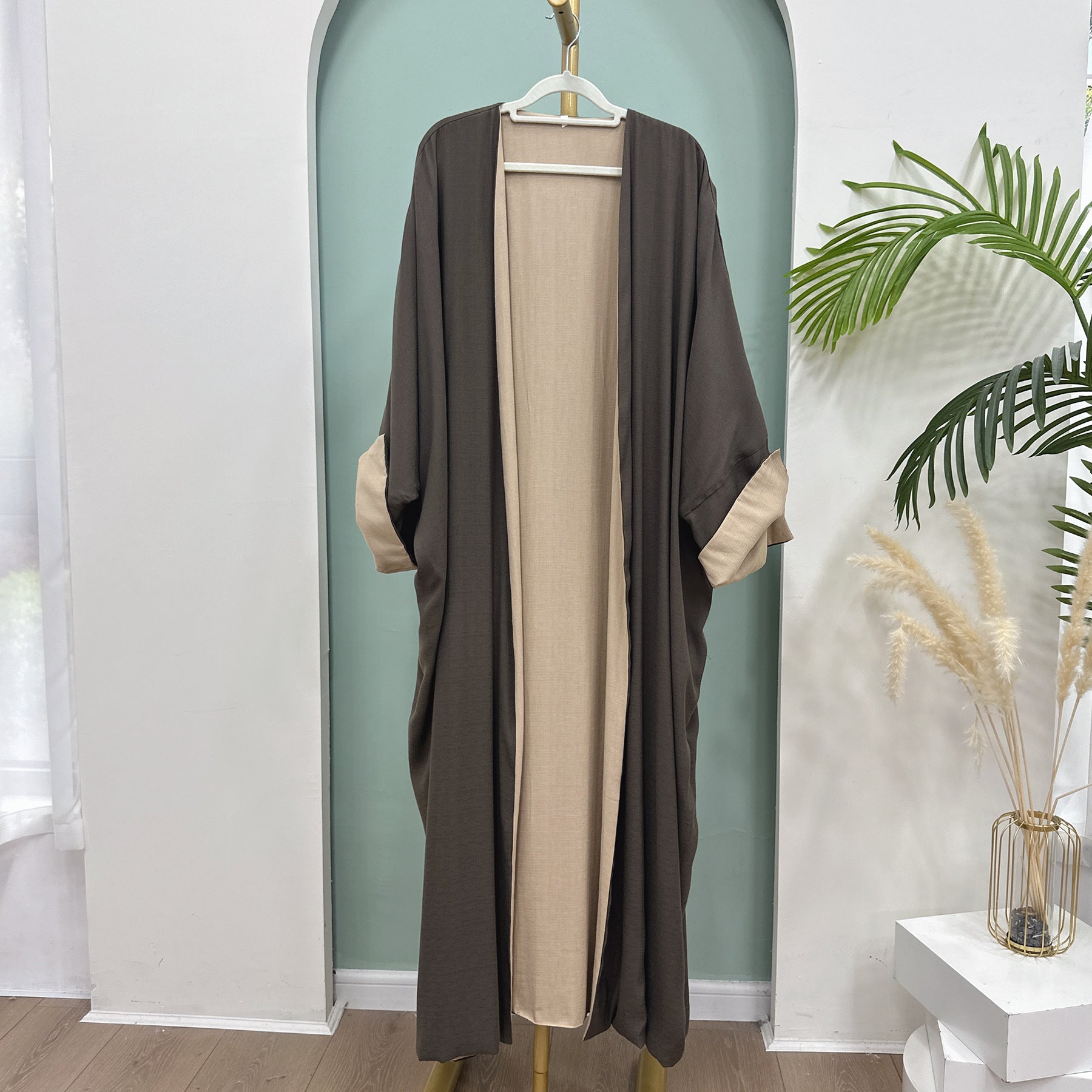 Dubai Turkey Double-Sided Wearable Cardigan Robe in Viscose Fiber