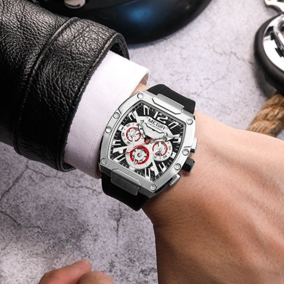 Waterproof Luminous Men's Sports Watch with Silicone Band