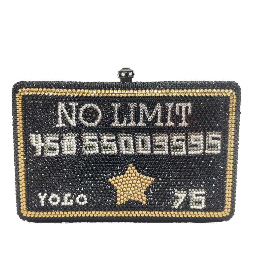 FGG Rhinestone PU Clutch Bag with Chain Handle for Dinner & Party 16x10x4cm
