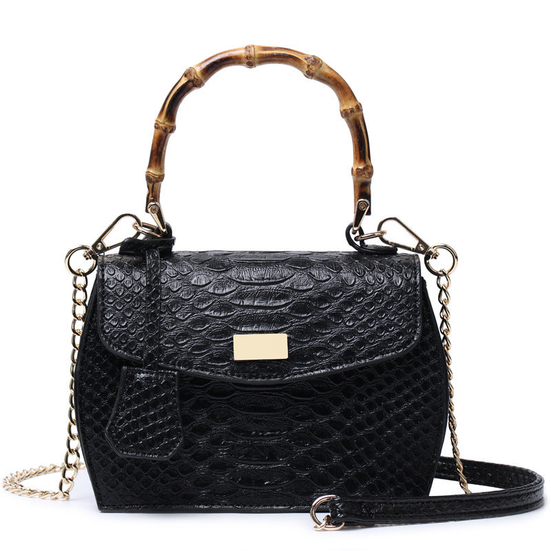 Snake Print PU Crossbody Bag with Magnetic Closure
