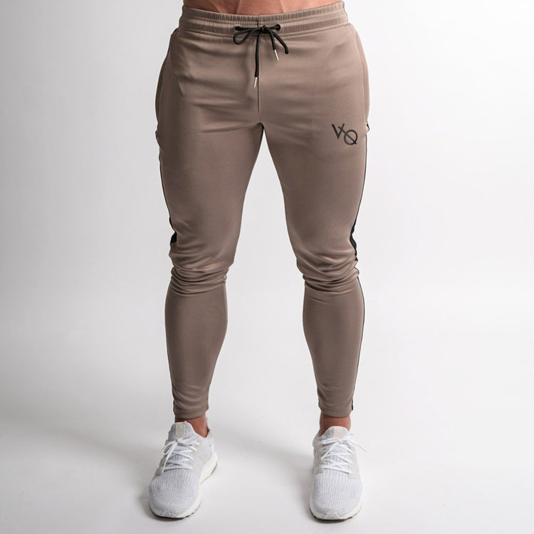 Splicing Zipper Slim Fit Running Pants