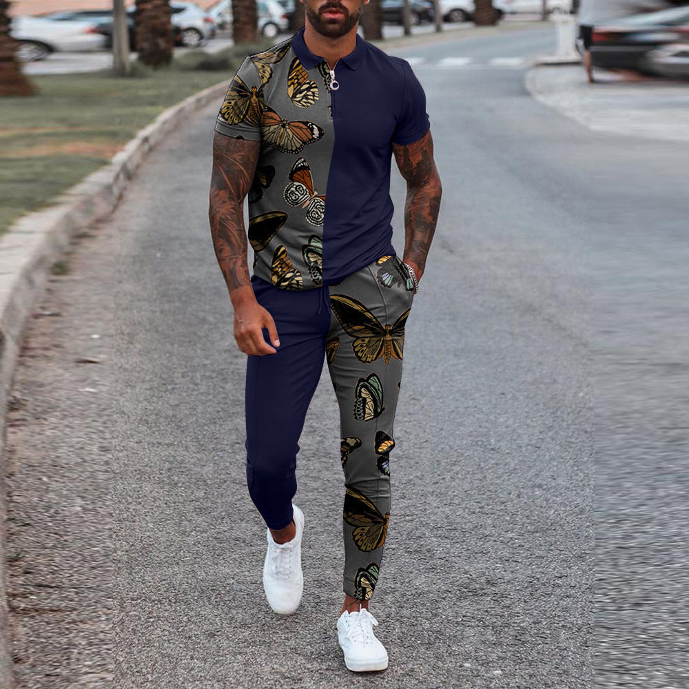 Ensemble Homme Été Casual Slim Fit T-Shirt & Pantalon
