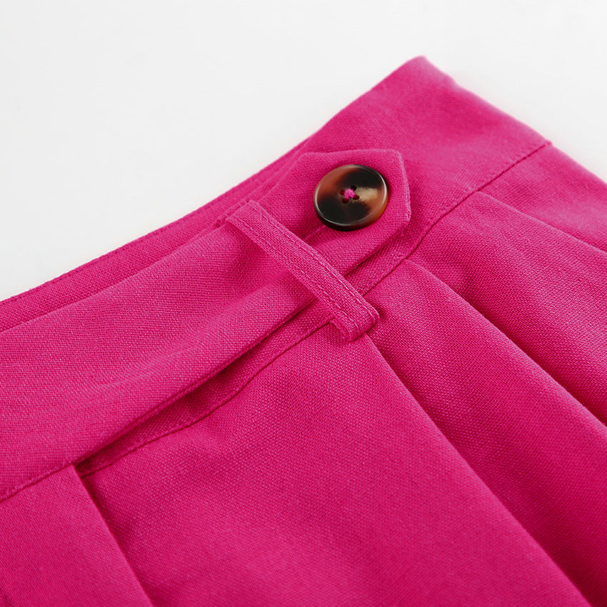 Women's Casual Slim Fit Pure Color Suit Cotton Temperament