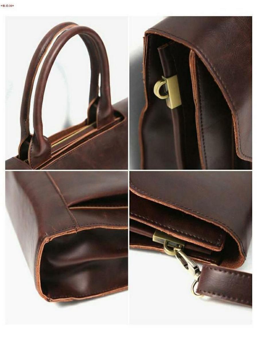 Sac bandoulière en cuir PU Crazy Horse 14 pouces