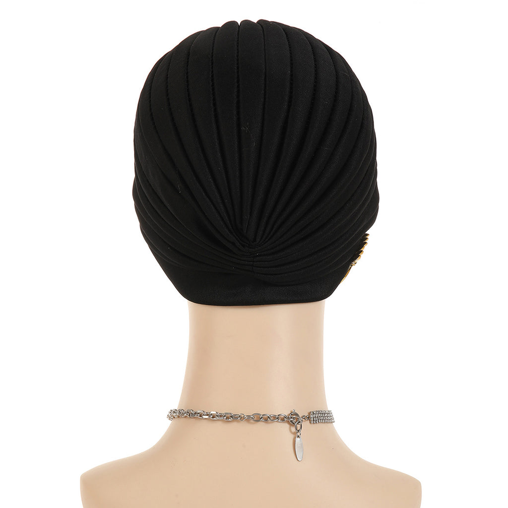Turban plissé à strass pour femmes, bonnet élastique, foulard de Ramadan, bonnet chimio, chapeau africain