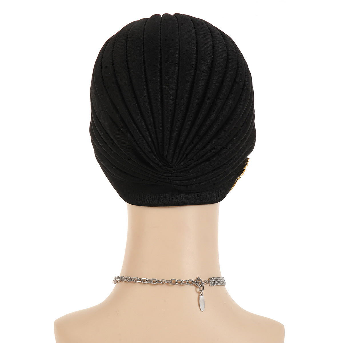 Turban plissé à strass pour femmes, bonnet élastique, foulard de Ramadan, bonnet chimio, chapeau africain