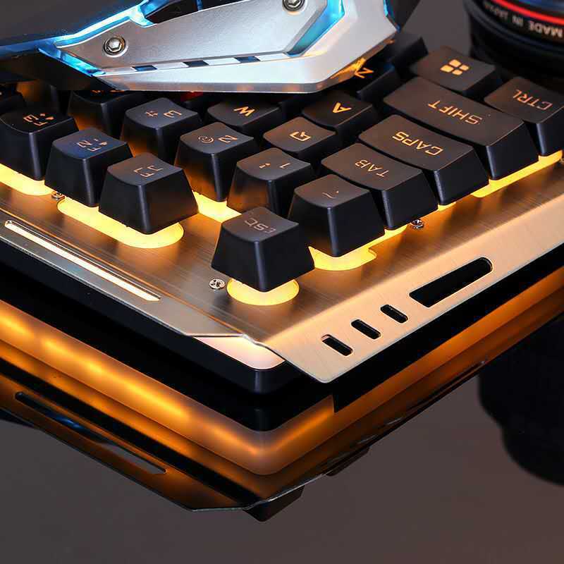 Clavier de jeu USB filaire pour ordinateur portable et de bureau avec rétroéclairage