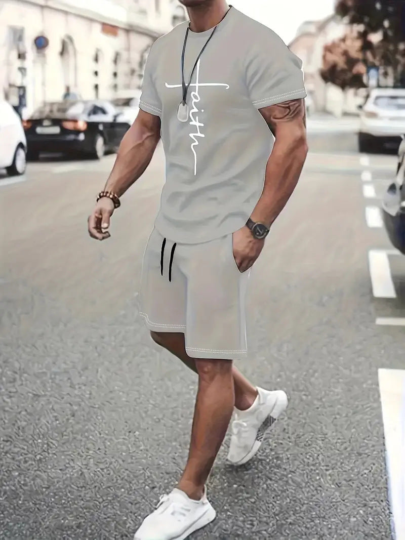 Casual Sports Short Sleeve 3d Digital Printing Design Two-piece Set