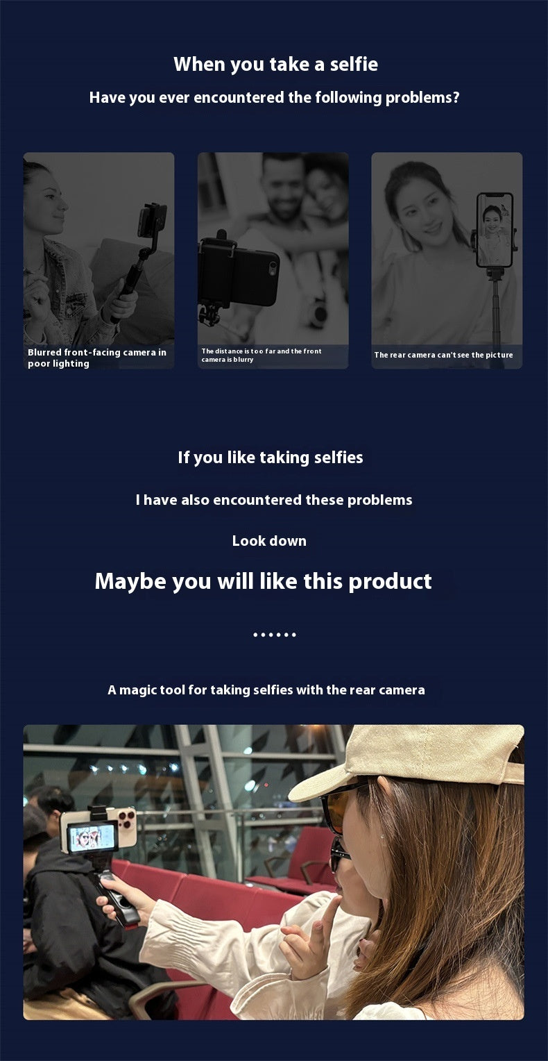 Écran d'affichage miroir selfie pour téléphone portable avec clip magnétique