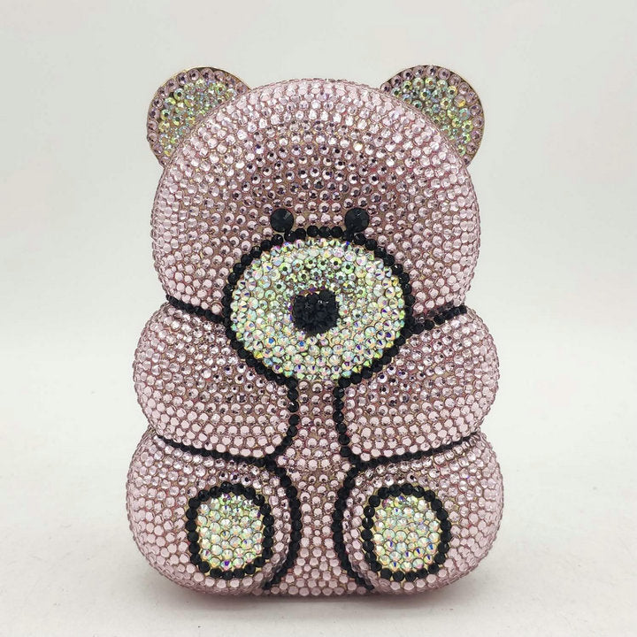 Fashion Bear Shape Rhinestone Party Banquet Bag 11x4x6CM PU