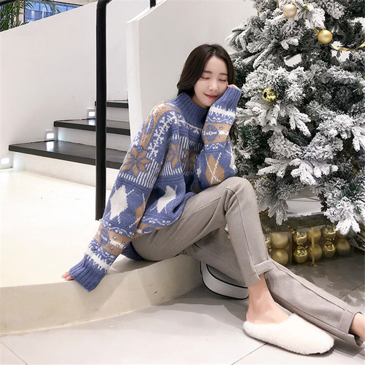 كنزة صوفية حمراء شبكية