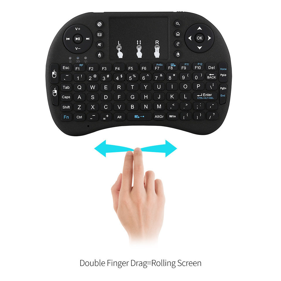 Wireless Mini 2.4G Keyboard with Large Touchpad and Dual Mouse Buttons