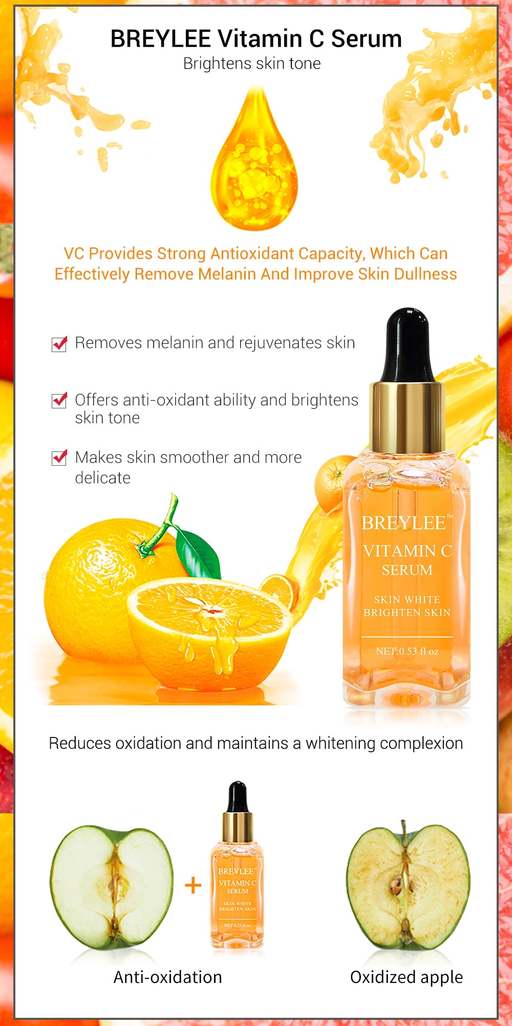 Vitamin C Whitening & Brightening Face Serum with High Frequency Wand 15ml