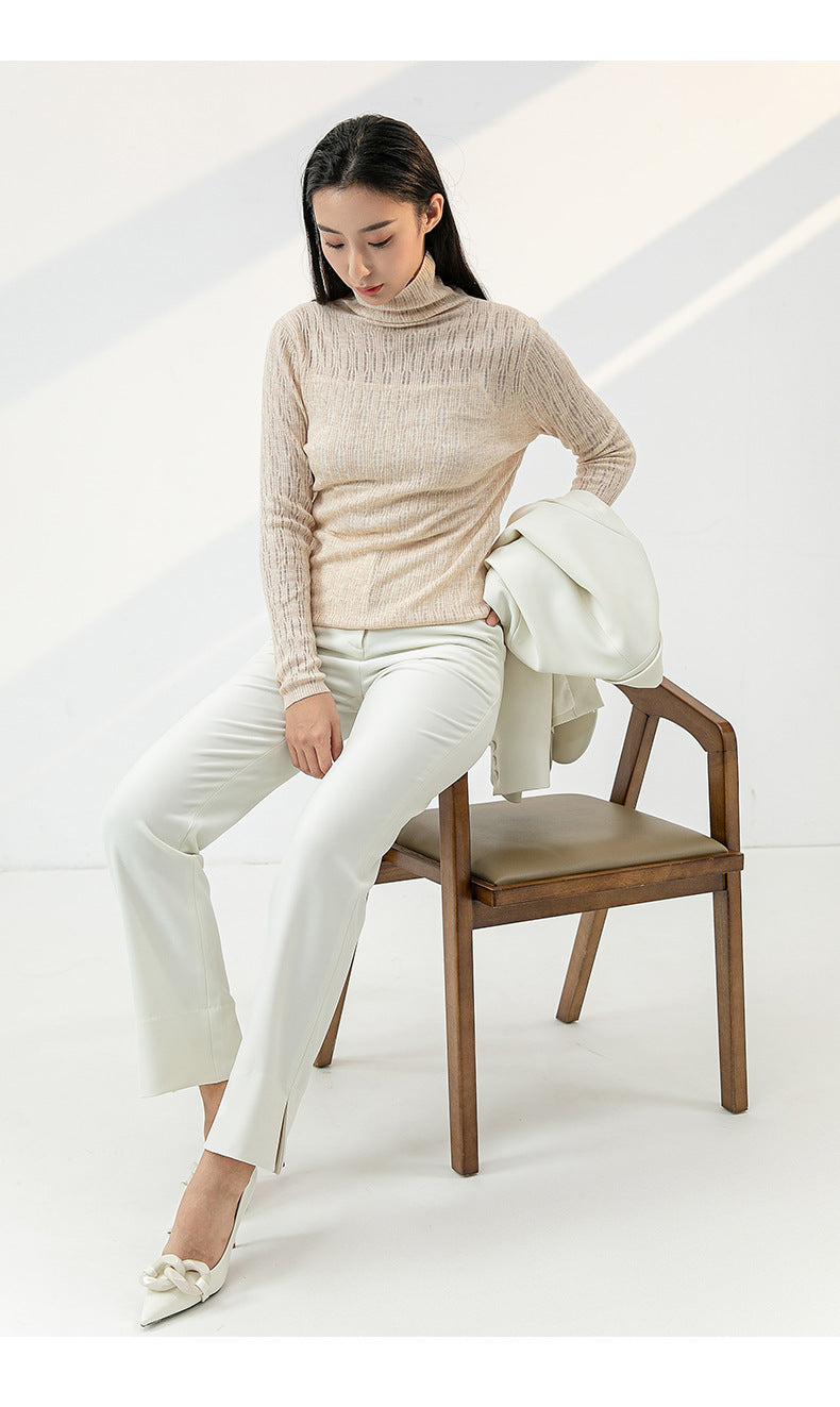 Women's High Waisted Loose Fit Straight Tube Casual Suit Pants