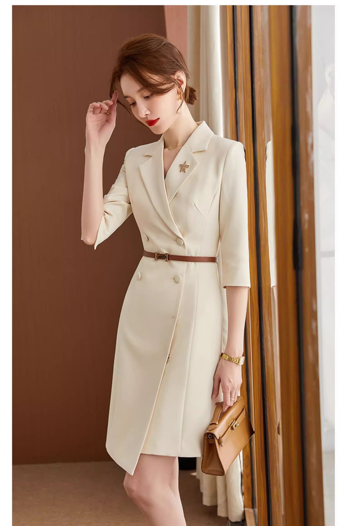 White Business Suit And Dress Temperament