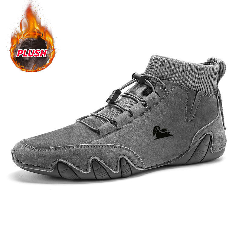 Fleece-lined Handmade Cotton Shoes Men