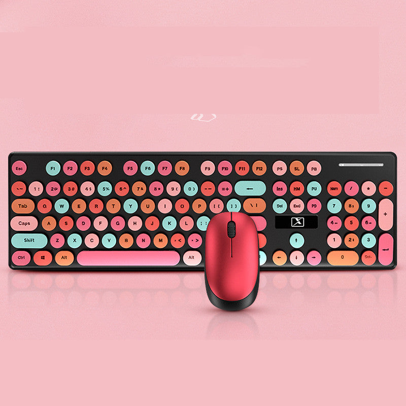 Rechargeable Candy Lipstick N620 Wireless Keyboard Mouse Set