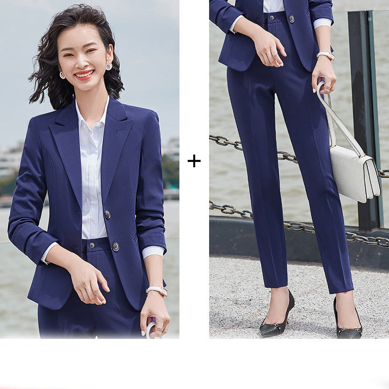 Fashion Lady Professional Blazer Suit with Vest and Trousers in Purple, Green, Navy Blue