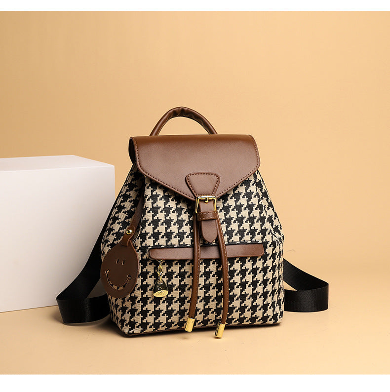 Multifunction PU Leather Casual Backpack Bucket Style