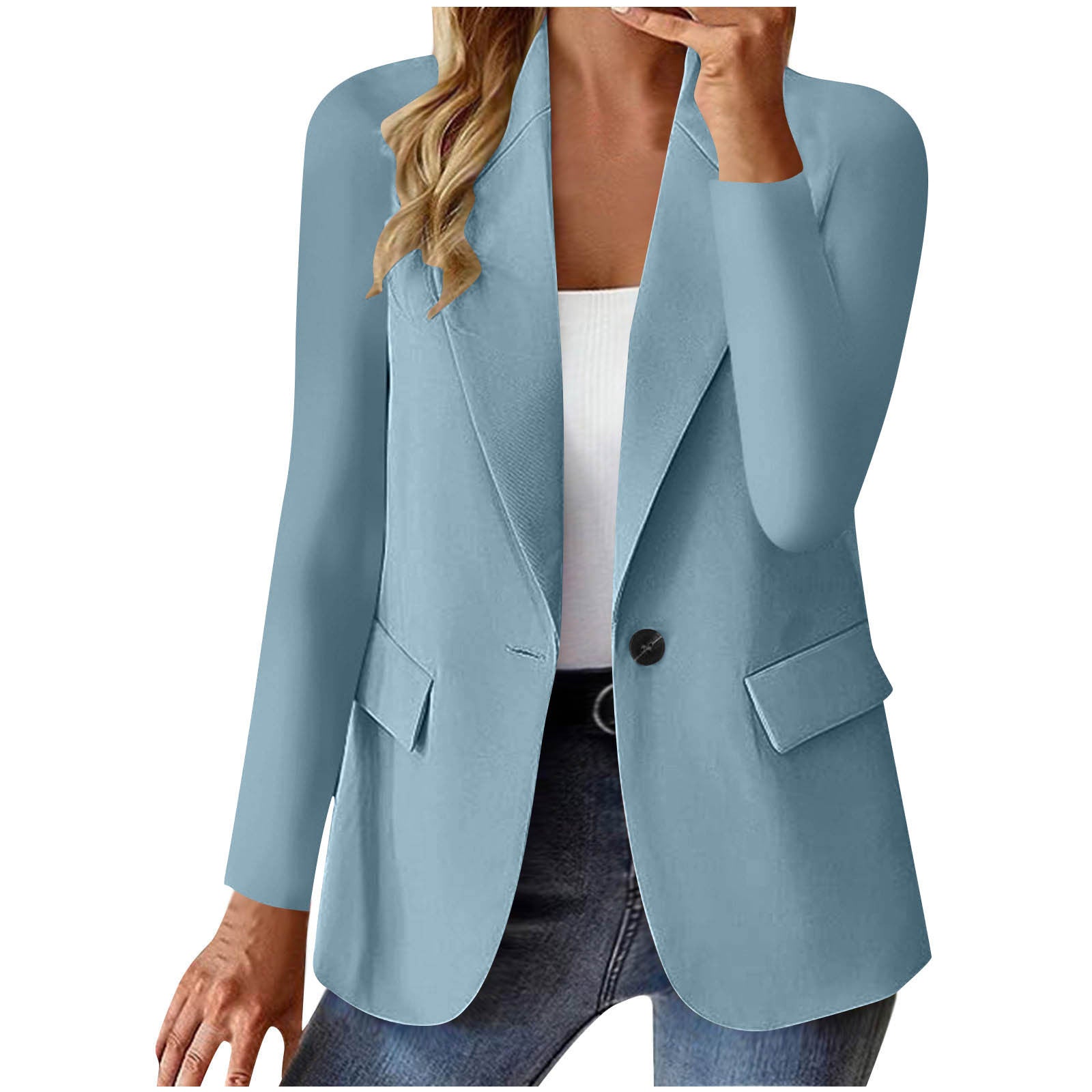 Women's Long Sleeve Solid Color Slim Fit Cardigan Jacket in Multiple Colors S-XXXL