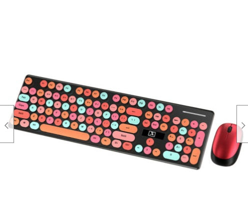 Wireless Punk Keyboard and Mouse Set with Backlight and 1600DPI Optical Mouse