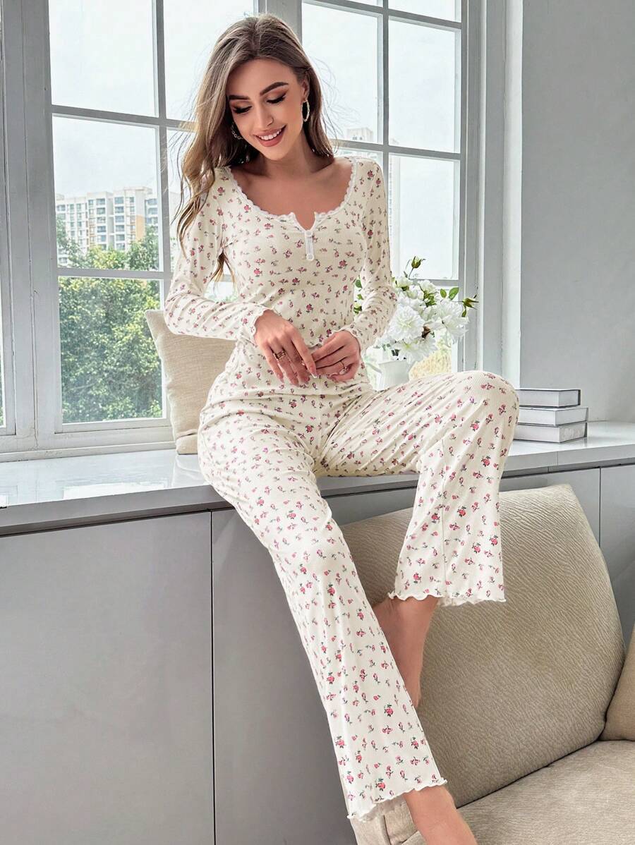 Personalized Lace Two-Piece Suit for Women - Pink, Beige, Light Purple, White, S-XL