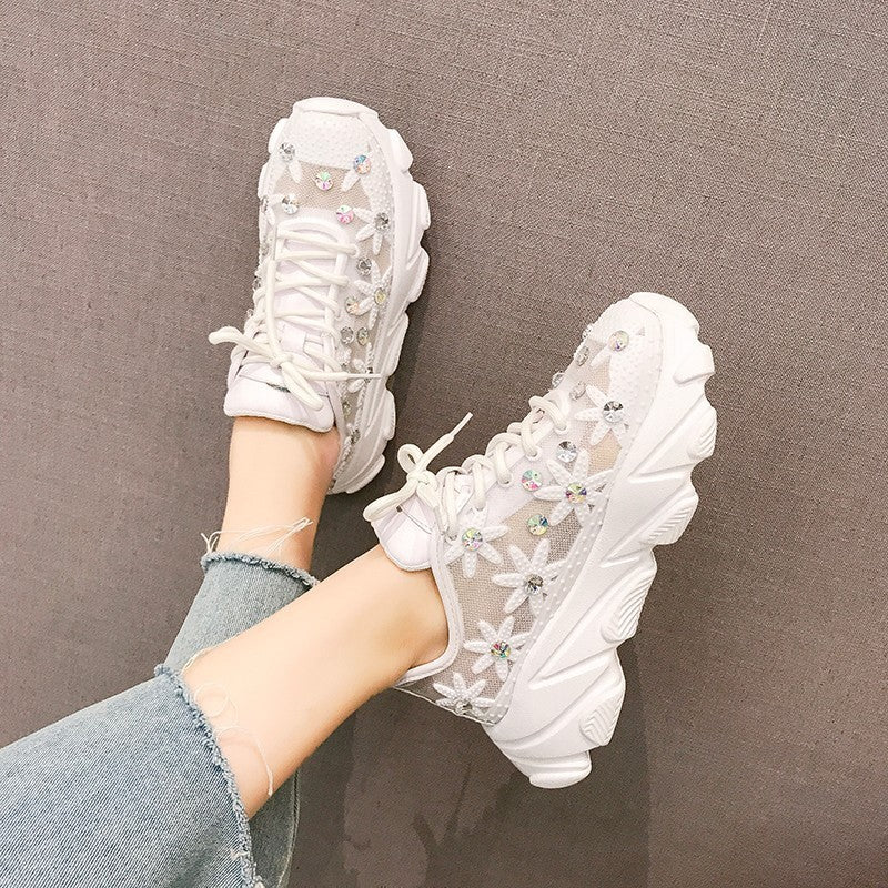 Modern breathable thick-soled sports and leisure single shoes women