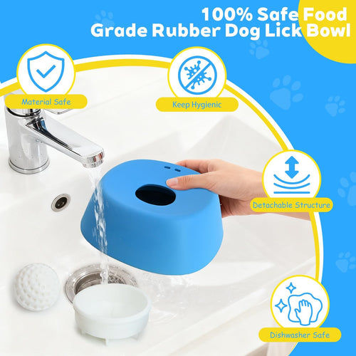 Distributeur lent de nourriture pour animaux de compagnie antidérapant, bol sphérique pour chien pour gâteries liquides