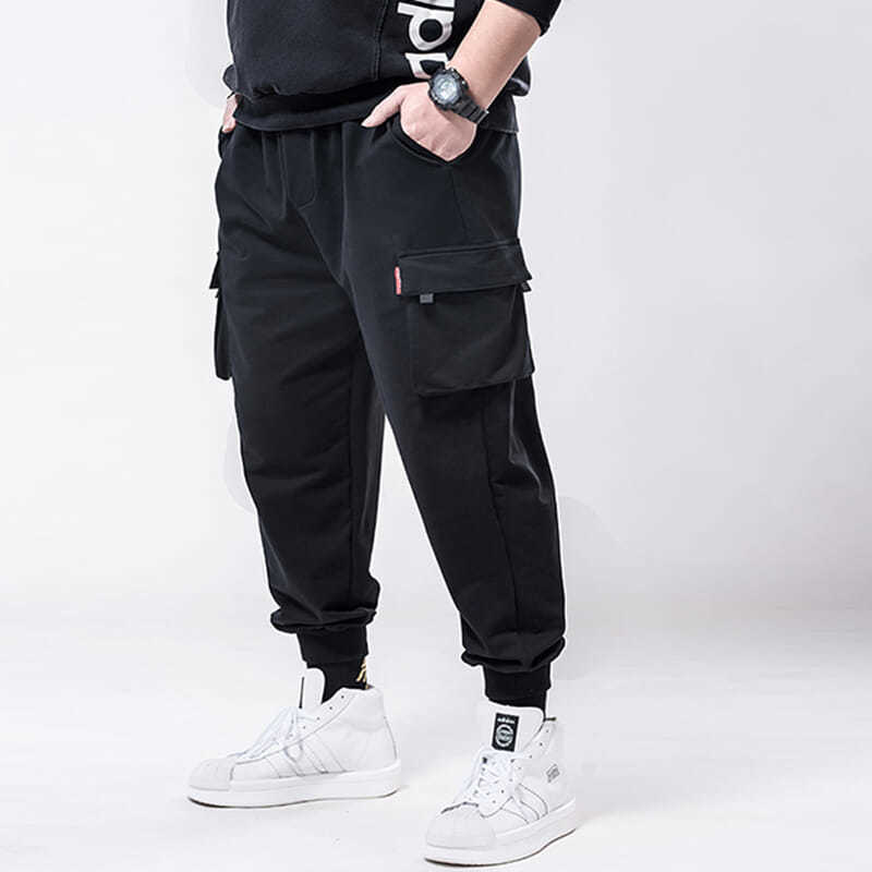 Pantalon de Travail Décontracté pour Hommes Grande Taille en Polyester Coupe Ample avec Chevilles Resserrées