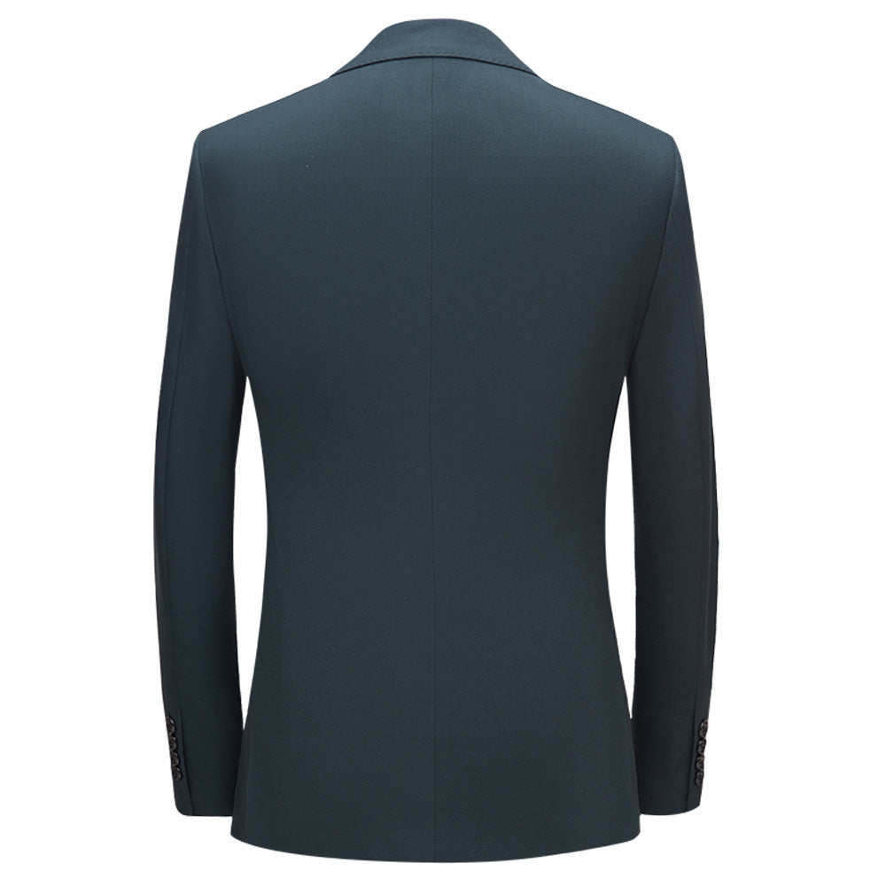 Men's Slim Fit Dark Green Corduroy Business Suit