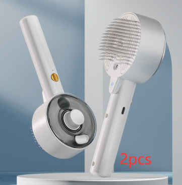 فرشاة إزالة شعر الحيوانات الأليفة بالبخار والتعقيم بالأشعة فوق البنفسجية والتنظيف الذاتي للكلاب والقطط