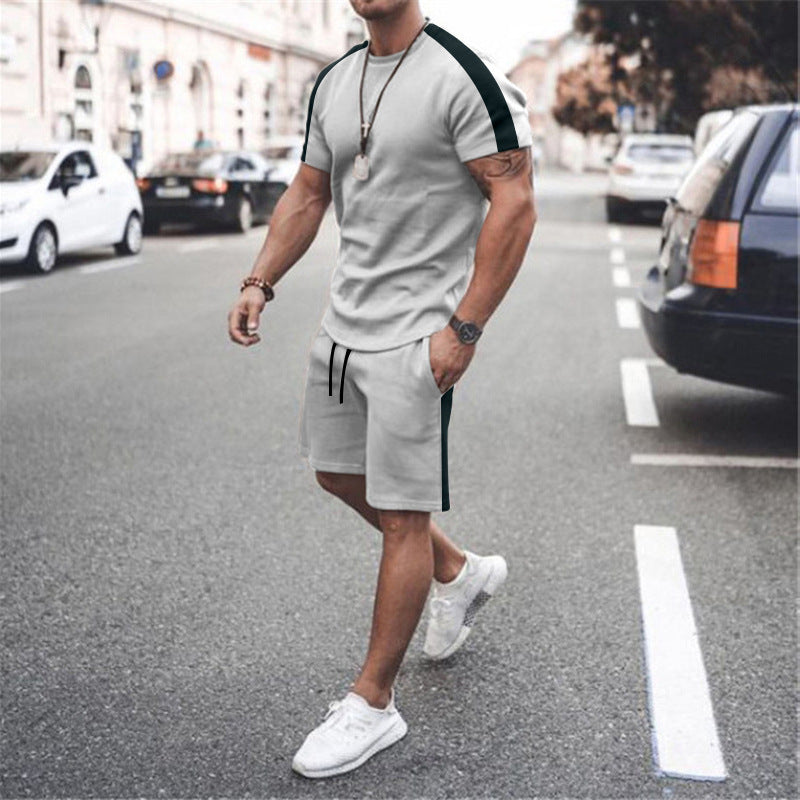 Men's Short Sleeve Athletic Suit with Shorts