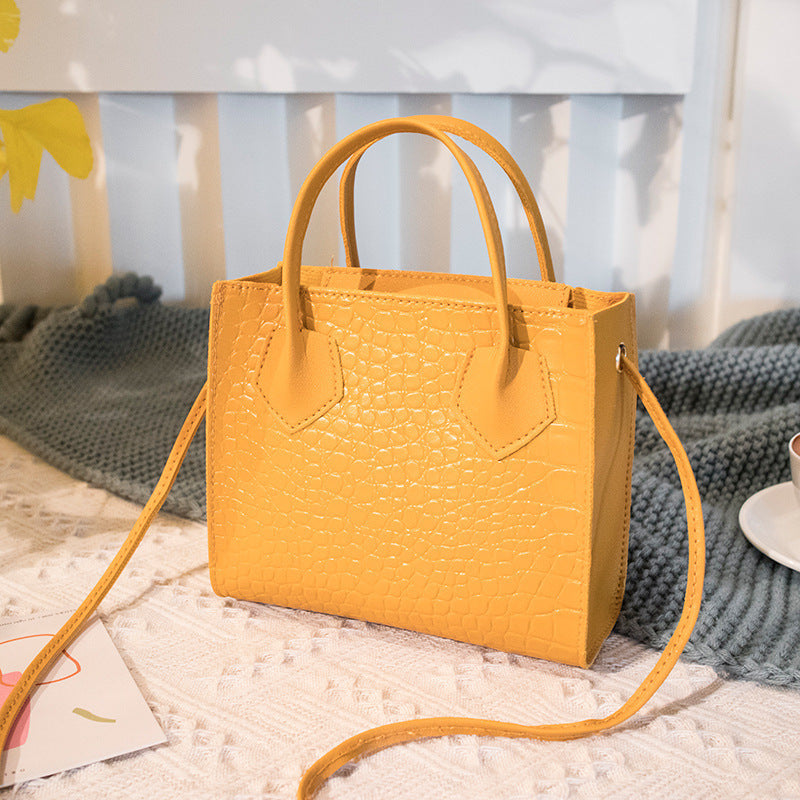Women's All-Match Small PU Shoulder Handbag with Crocodile Pattern